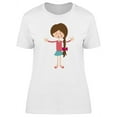 thumbnail image 1 of Adorable Happy Girl Cartoon T-Shirt Women -Image by Shutterstock, Female x-Large, 1 of 2