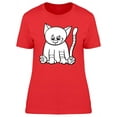 thumbnail image 1 of Adorable Happy Kitten Cartoon T-Shirt Women -Image by Shutterstock, Female Medium, 1 of 2