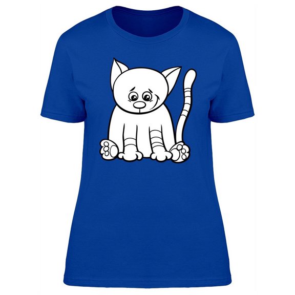 Adorable Happy Kitten Cartoon T-Shirt Women -Image by Shutterstock, Female x-Large