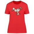 thumbnail image 1 of Adorable Happy Puppy Cartoon T-Shirt Women -Image by Shutterstock, Female Small, 1 of 2