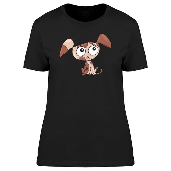 Adorable Happy Puppy Cartoon T-Shirt Women -Image by Shutterstock, Female XX-Large