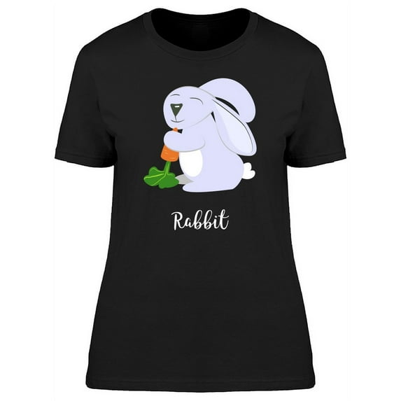 Adorable Happy Rabbit Cartoon T-Shirt Women -Image by Shutterstock, Female XX-Large