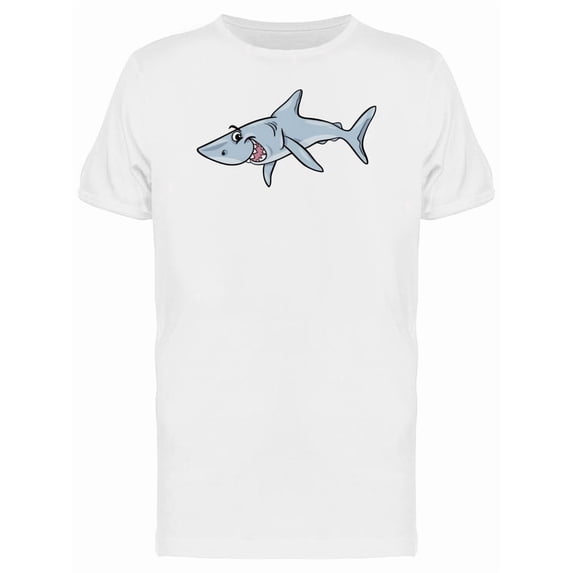 Adorable Happy Shark Cartoon Tee Men's -Image by Shutterstock
