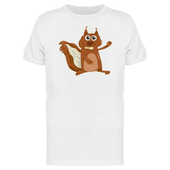 Adorable Happy Squirrel Cartoon Tee Men's -Image by Shutterstock