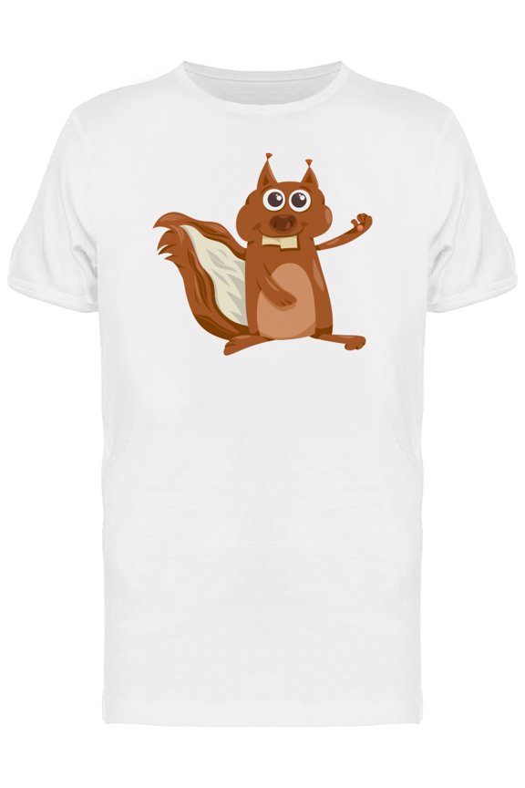 Adorable Happy Squirrel Cartoon Tee Men's -Image by Shutterstock