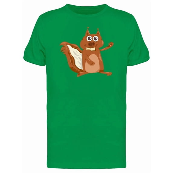 Adorable Happy Squirrel Cartoon Tee Men's -Image by Shutterstock