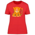 thumbnail image 1 of Adorable Happy Tiger Cartoon T-Shirt Women -Image by Shutterstock, Female Medium, 1 of 2