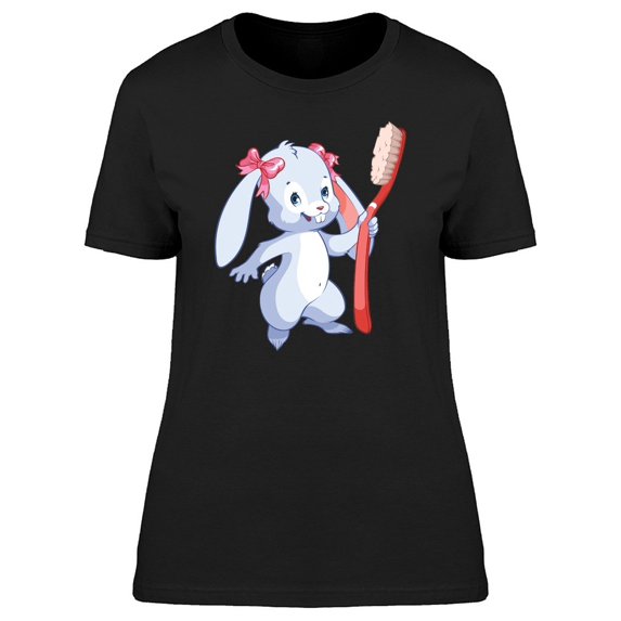 Adorable Hare With Toothbrush Tee Women's -Image by Shutterstock