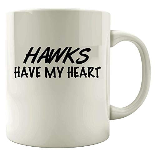 Hawks 11 oz Coffee Mug - Falcon Design White Ceramic Gift