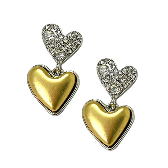 Adorable Heart Ear Studs Ear Accessories Women Ear Jewelry Golden Earrings Alloy Texture Suitable for Everyday Wear