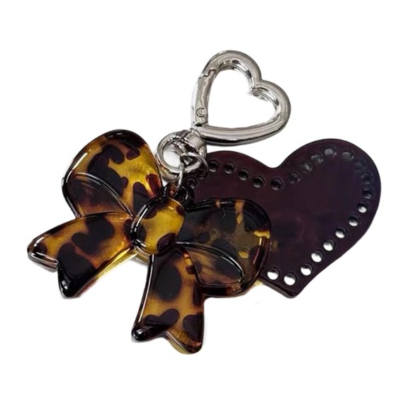 Adorable Heart Key Ring Compact Alloy Acrylic Blend Fashionable Everyday Carry