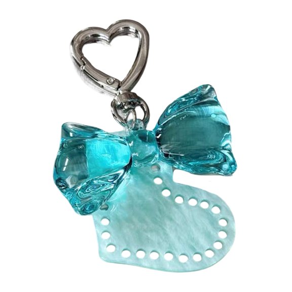 Adorable Heart Key Ring Compact Alloy Acrylic Blend Fashionable Everyday Carry