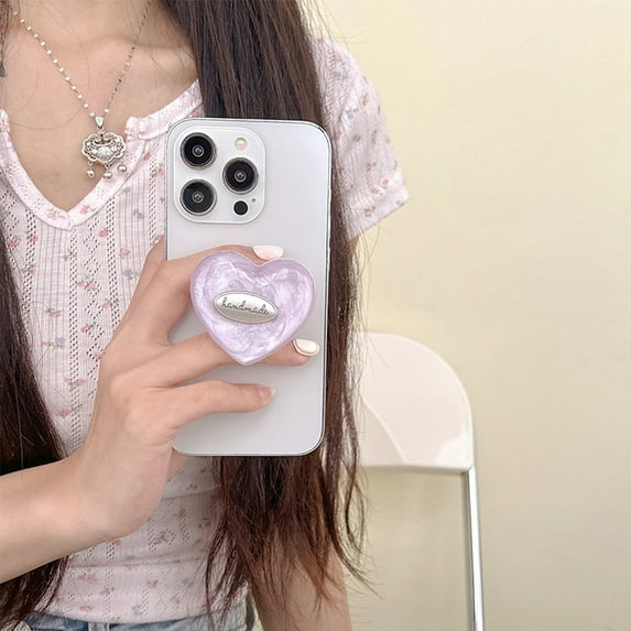 Elegant Purple Heart Phone Charm Plastic Cute Simple Gift Idea