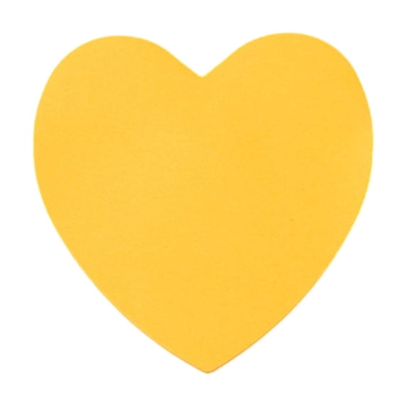 Adorable Heart Shape Sticky Note Pads - 50 Adhesive Message Stickers for Office and Milk Tea Shop Reminders, Perfect for Writing Notes and Blessings!,Yellow