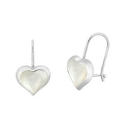 AERAVIDA Adorable Hearts Mother of pearl and Sterling Silver Ear Wire Earrings
