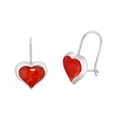 thumbnail image 1 of Adorable Hearts Red Coral and Sterling Silver Ear Wire Earrings, 1 of 5