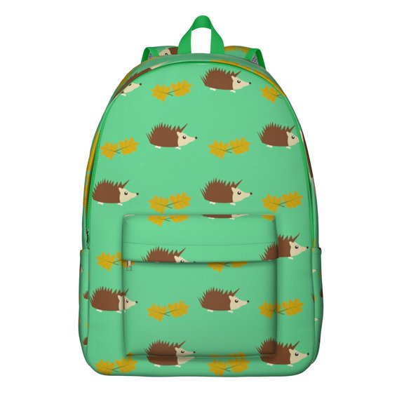 Adorable Hedgehog Backpack – Artistic Forest Scene with Floral Pattern and Cute Cartoon Print for Travel and Daily Use