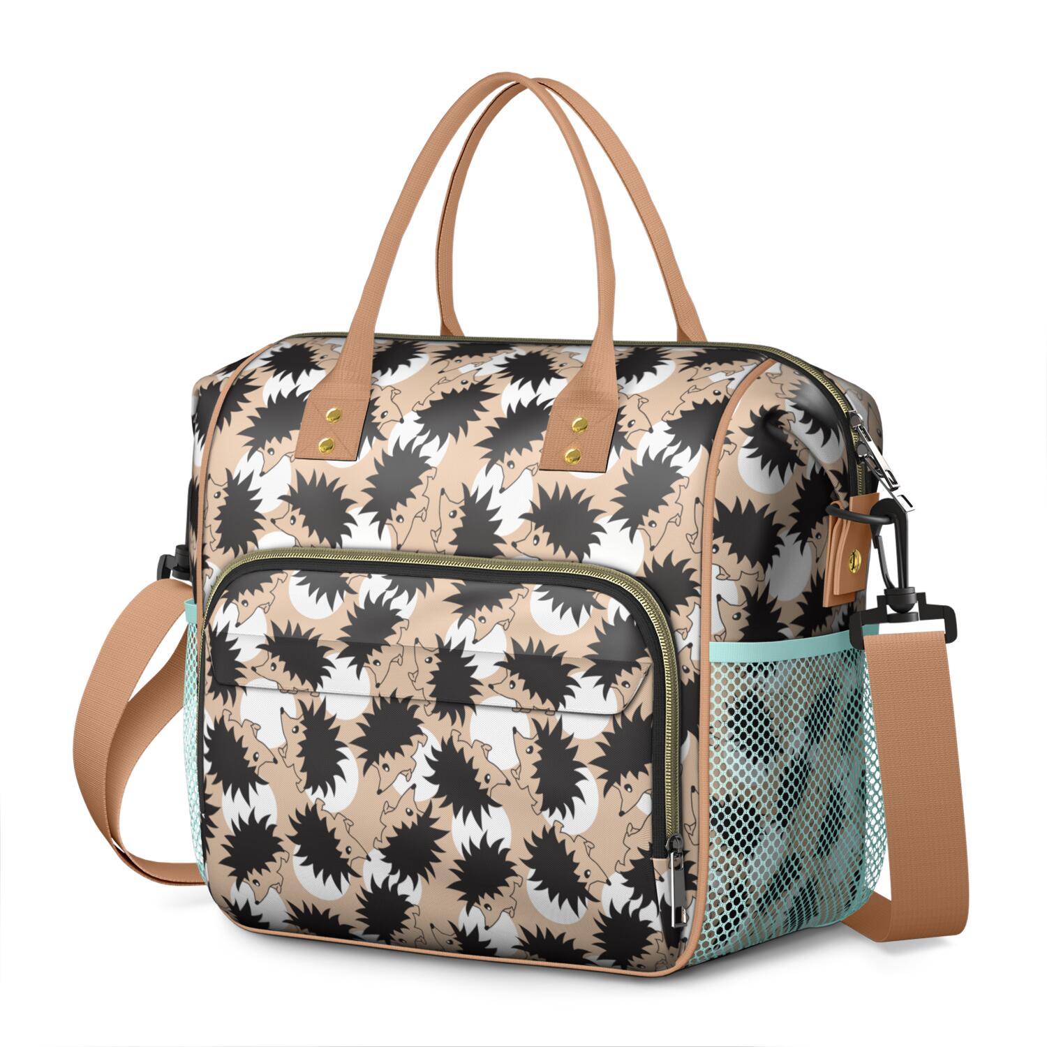 Adorable Hedgehog Pattern Lunch Box, Cute Artistic Cartoon Lunch Tote ...