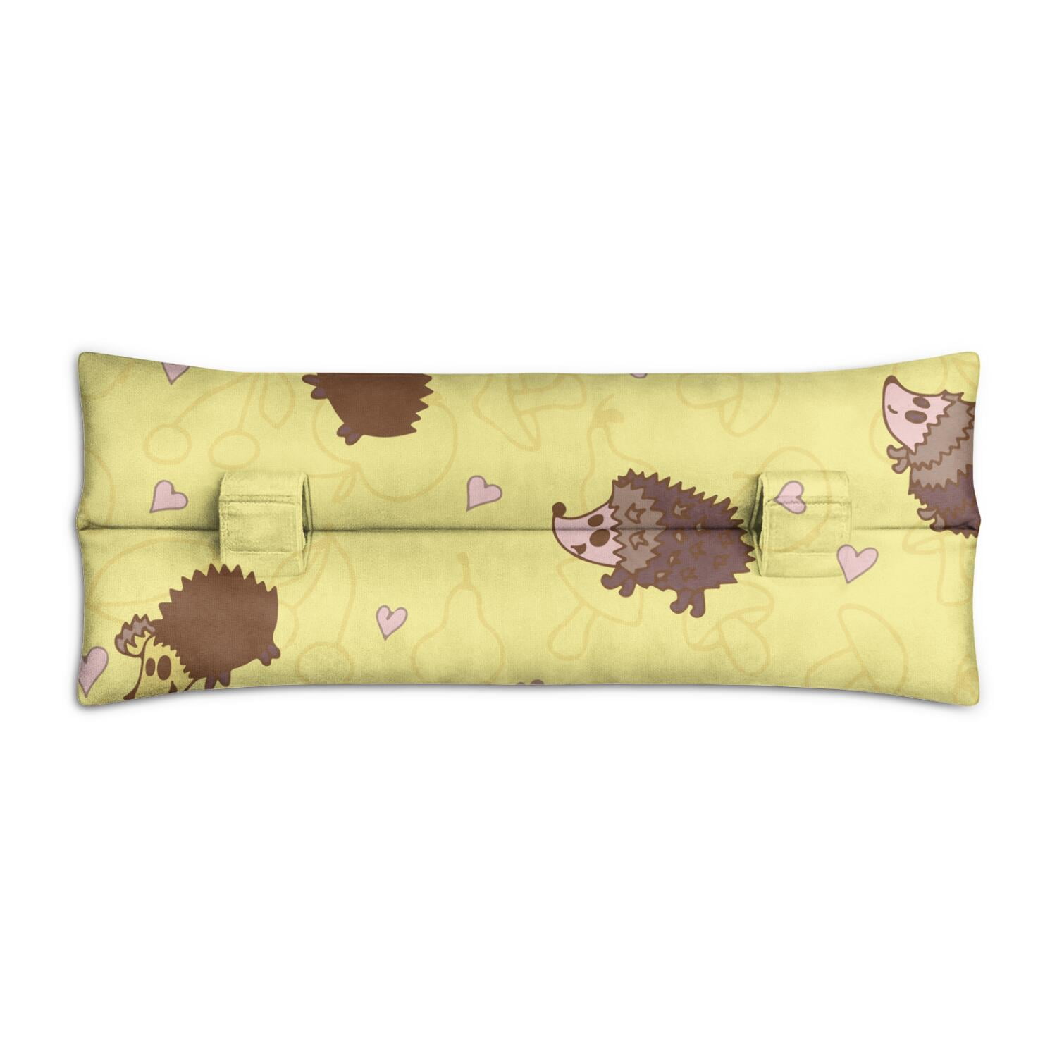 Adorable Hedgehog Print Seatbelt Pressure Relief Pad - Plush Car Pillow for Post Mastectomy & Chest Surgery, Floral Aesthetic