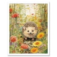 thumbnail image 1 of Adorable Hedgehog in a Wildflower Meadow Watercolour Painting Kids Bedroom Cute Woodland Creature Art Print Framed Poster Wall Decor 12x16 inch, 1 of 5