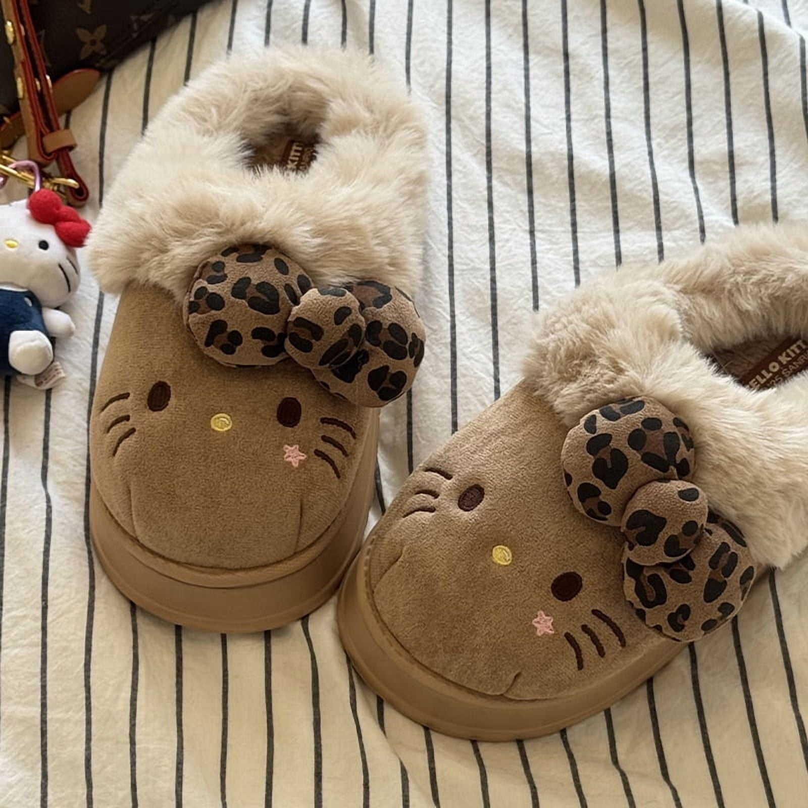 Adorable Hello Kitty Plush Slippers for Women,Cozy Winter Indoor — free download