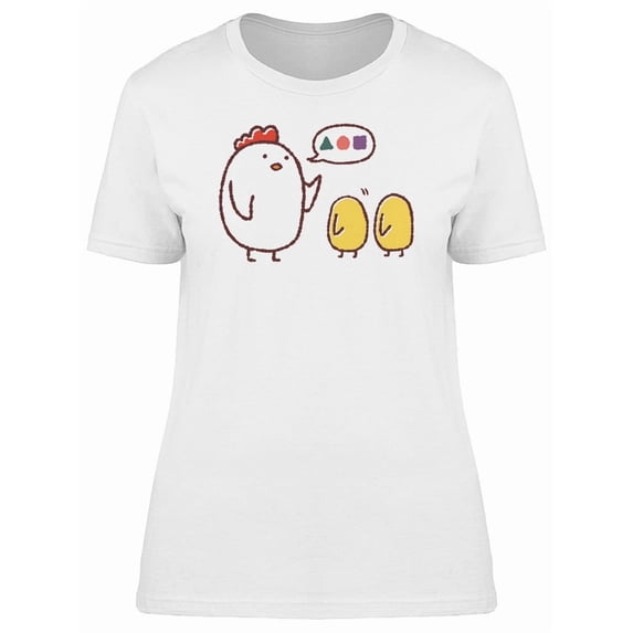 Adorable Hen Teaching 2 Chickens Tee Women's -Image by Shutterstock
