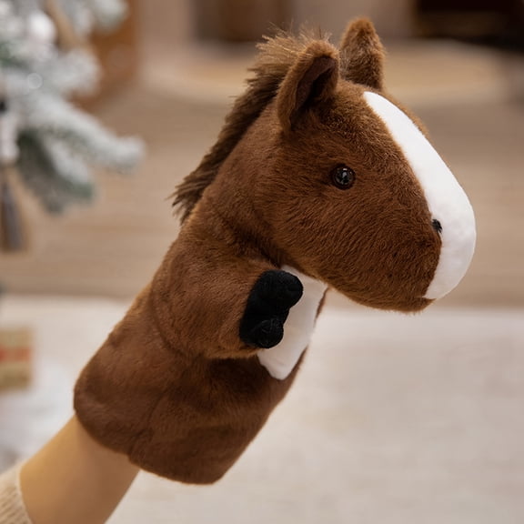 Adorable Horse Hand Puppet Plush 22cm (8.66"), Soft Interactive Stuffed Animal Toy for Kids, Fun Educational Tool for Teachers & Parents, Classroom Activities & Children's Entertainment Shows
