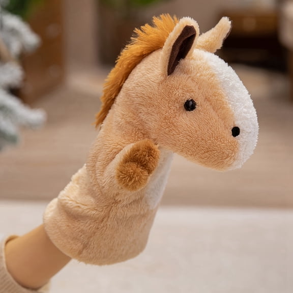 Adorable Horse Hand Puppet Plush 22cm (8.66"), Soft Interactive Stuffed Animal Toy for Kids, Fun Educational Tool for Teachers & Parents, Classroom Activities & Children's Entertainment Shows