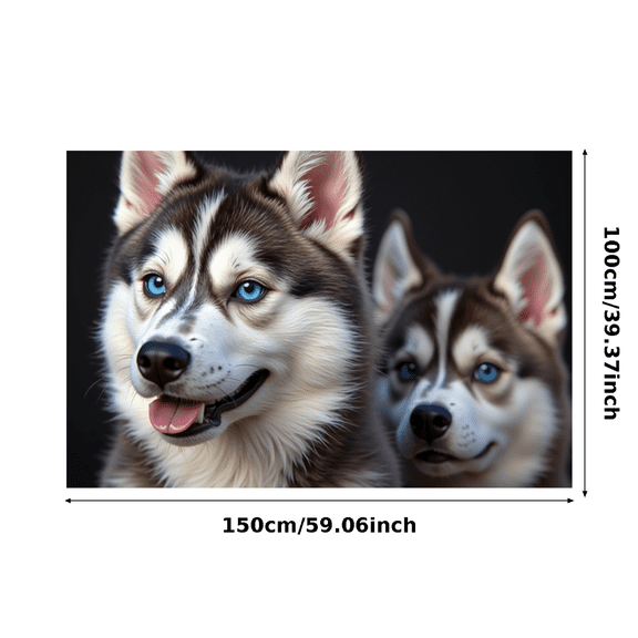 Adorable Husky Dogs Design Banner Backdrop Background Party Decorations for Pet Themed Parties Photography Props Puppy Show Celebrations