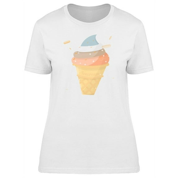 Adorable Ice Cream Cone Doodle T-Shirt Women -Image by Shutterstock, Female Medium