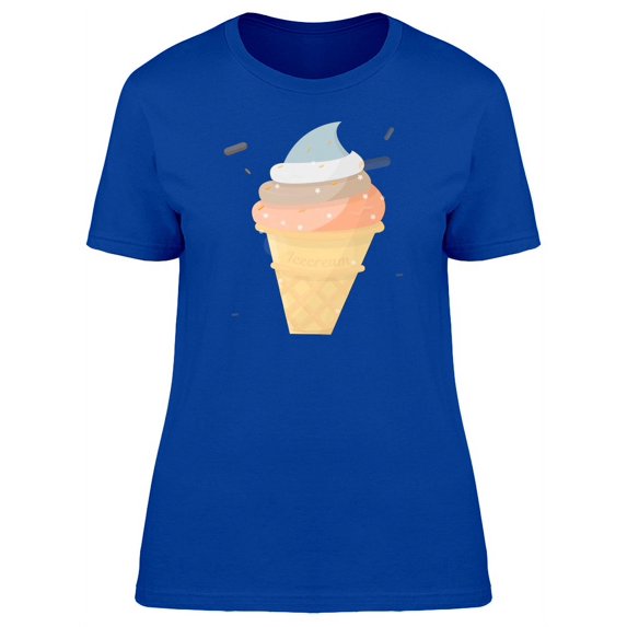 Adorable Ice Cream Cone Doodle T-Shirt Women -Image by Shutterstock, Female Small