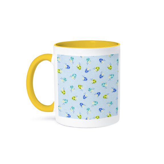 Adorable June Bugs, 15oz Two-Tone Yellow Mug