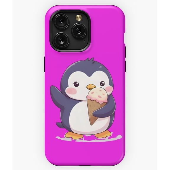Adorable Kawaii Penguin with Ice Cream G3284 Phone Case for iPhone17 16 15 14 13 12 11 Pro Max