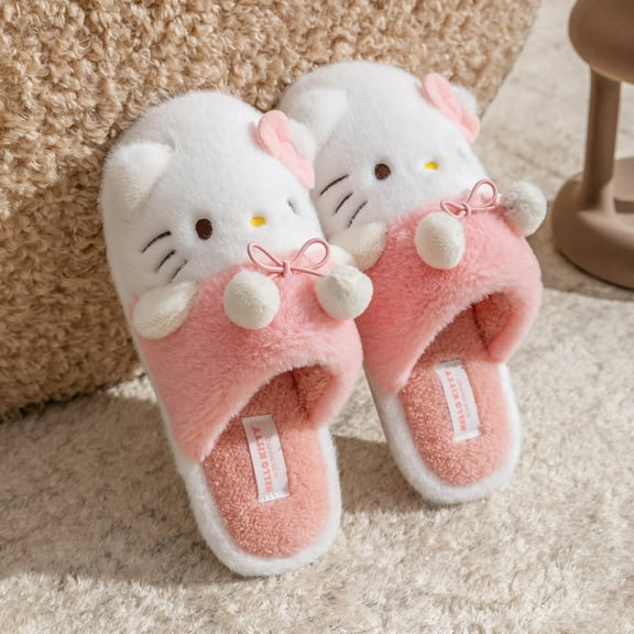 Adorable Kids' Sanrio Plush Slippers,Hello Kitty,My Melody and More for Cosy Indoor Fun