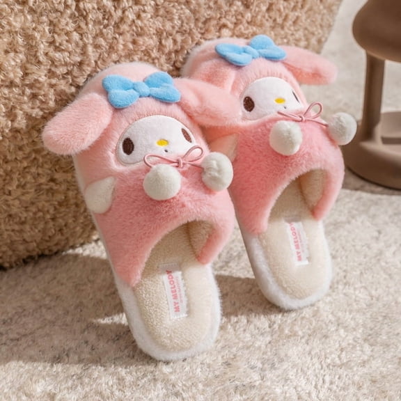 Adorable Kids' Sanrio Plush Slippers,Hello Kitty,My Melody and More for Cosy Indoor Fun