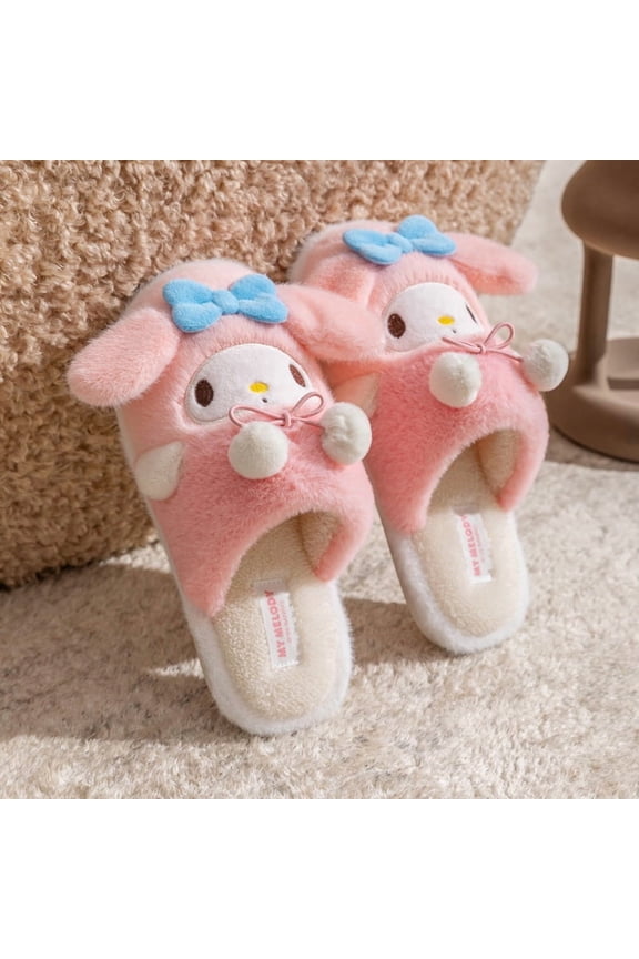 Adorable Kids' Sanrio Plush Slippers,Hello Kitty,My Melody and More for Cosy Indoor Fun