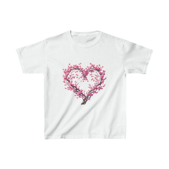 Adorable Kids Spring Cherry Blossom Heart Shirt - Perfect for Spring!