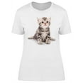 thumbnail image 1 of Adorable Kitten Sitting T-Shirt Women -Image by Shutterstock, Female x-Large, 1 of 2