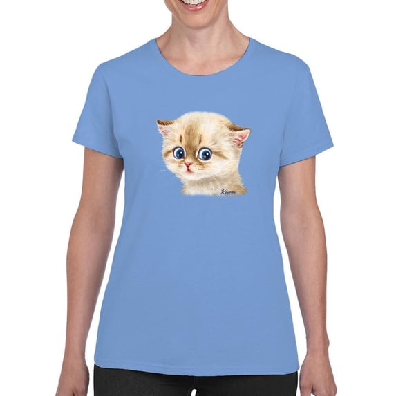 Adorable Kitten T-Shirt Women -Kayomi Harai Designs, Female 3X-Large