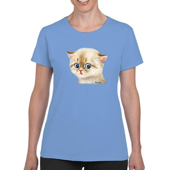 Adorable Kitten T-Shirt Women -Kayomi Harai Designs, Female Small