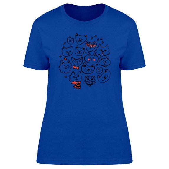 Adorable Kittens Doodle Collage Tee Women's -Image by Shutterstock