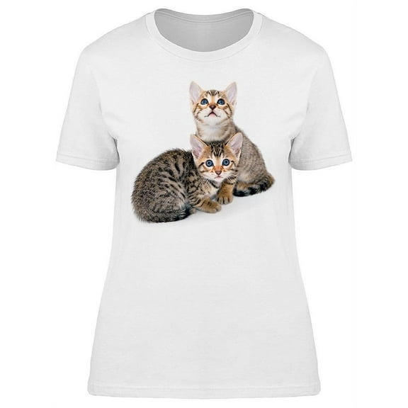 Adorable Kittens Staring T-Shirt Women -Image by Shutterstock, Female Medium