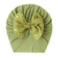thumbnail image 1 of Adorable Knitted Baby Hat With Bow for Everyday Wear Lightweight Layered Head Covering Crafted for and Toddlers, 0-36 Months, Green, 1 of 2