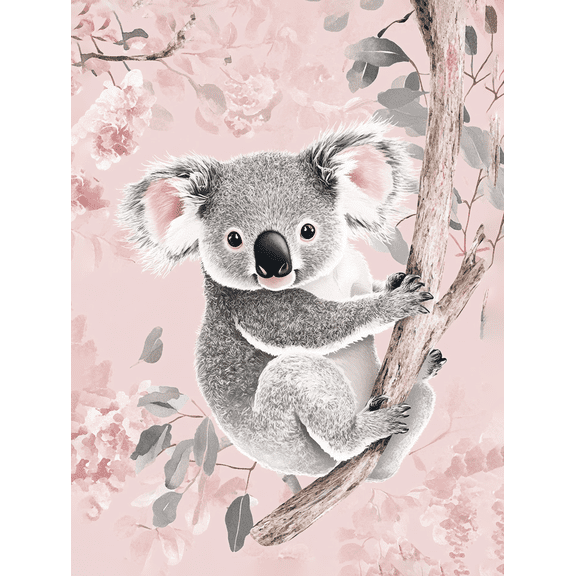 Adorable Koala Blossom Wall Art/Canvas Print Perfect for Living Room Bedroom Nursery Office and Dining Room Decoration.