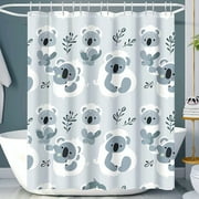 Adorable Koala Pattern Shower Curtain Transform Your Bathroom with Cute Koalas in a Minimalistic Style Design