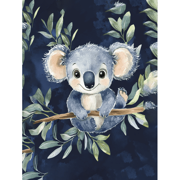 Adorable Koala Watercolor Canvas Print/Wall Art Perfect for Living Room Bedroom Nursery Office and Gallery Wall Decor.