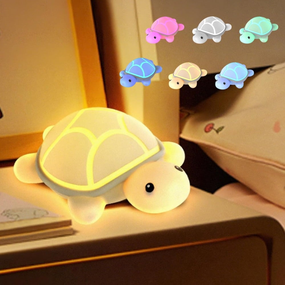 Adorable LED Turtle Night Light for Kids - 3-Level Dimmable, 7 Colors ...
