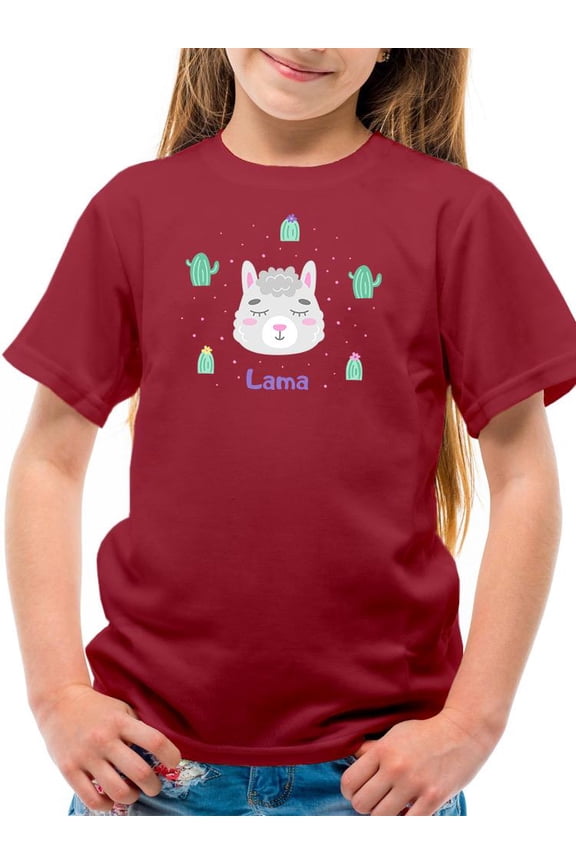 Adorable Lama Face T-Shirt Juniors -Image by Shutterstock, Small