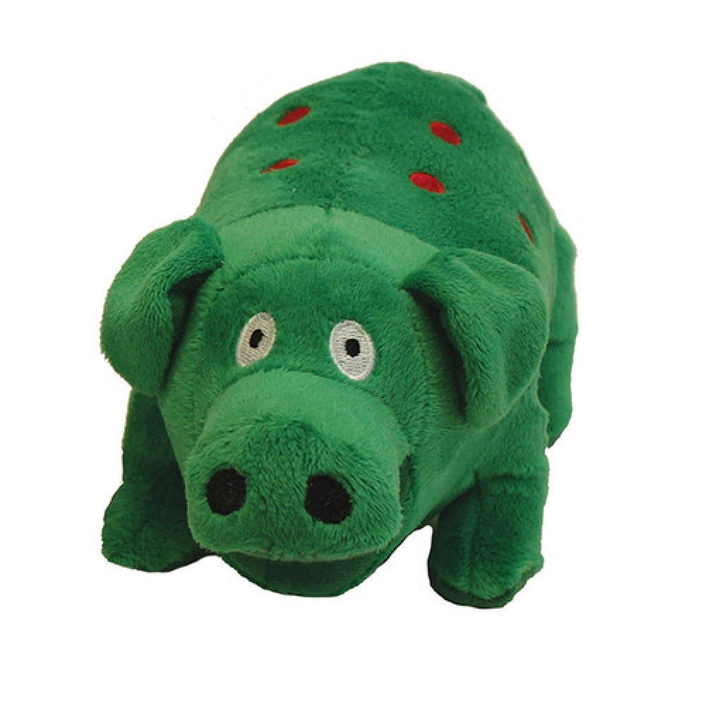 Adorable Large Dog Toys Big Oink Grunting Squeakers Polka Dot Soft Plush Pigs 9" (Green)