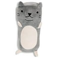 thumbnail image 1 of Adorable Large Stuffed Animal Plush Huggable Cat Pillow for Kids  (18" x 6")- Grey, 1 of 6